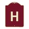 Signmission Designer Series Sign W/ Letter H, Burgundy Heavy-Gauge Aluminum Sign, 24" x 18", BU-1824-22950 A-DES-BU-1824-22950 - alternate 1